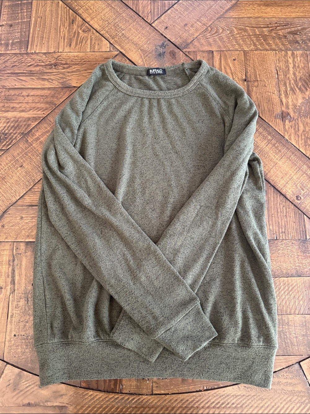 Buffalo David Bitton Olive Green Crewneck Sweater